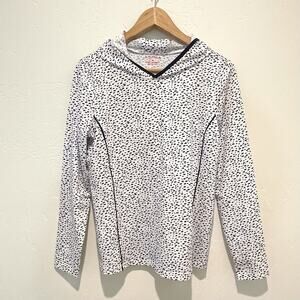 Kinona Hooded Long Sleeve Pullover Long Sleeve Top Womens Medium Navy Blue Speck